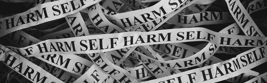 self harm cutting black and white